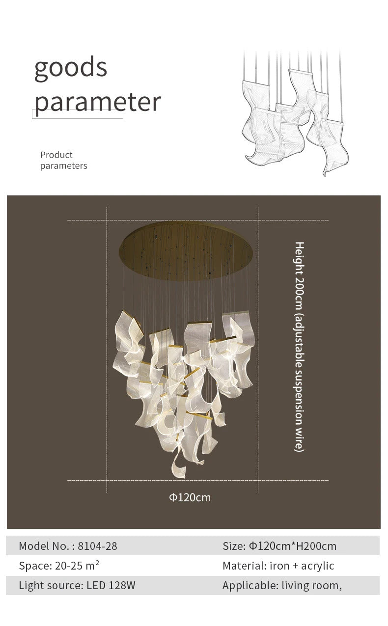 Rinkle Suspended Lights Modern Guide stairwell Chandelier