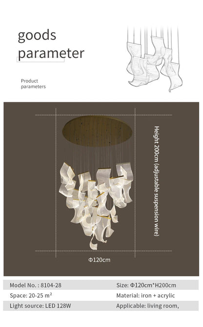 Rinkle Suspended Lights Modern Guide stairwell Chandelier