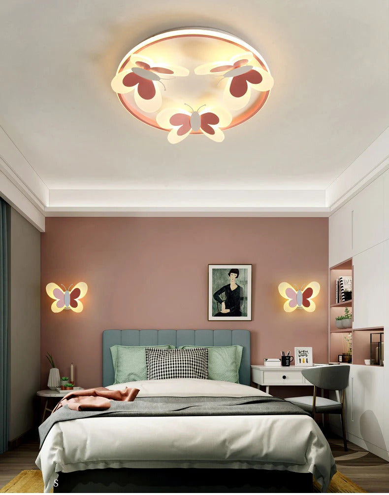 Butterfly ceiling lamp Children Room Indoor bedroom lamp