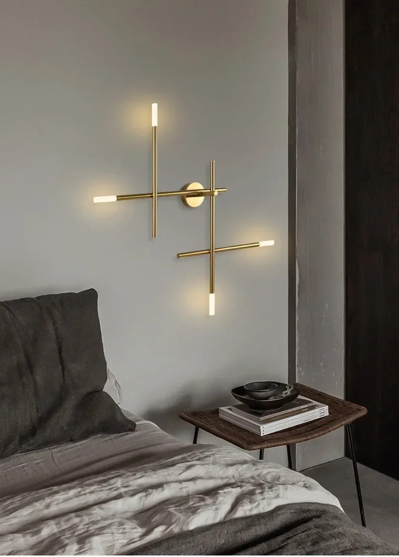 Nordic line Art Wall Lamp Modern Minimalist Creative Cross Shaped Sconce light