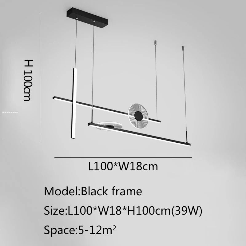 Modern black chandelier Led Nordic design minimalist acrylic lamp