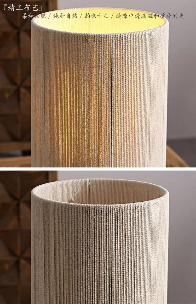 Japanese Bedside Walnut Solid Wood Table Lamp for Bedroom Designer Living Room Study Retro