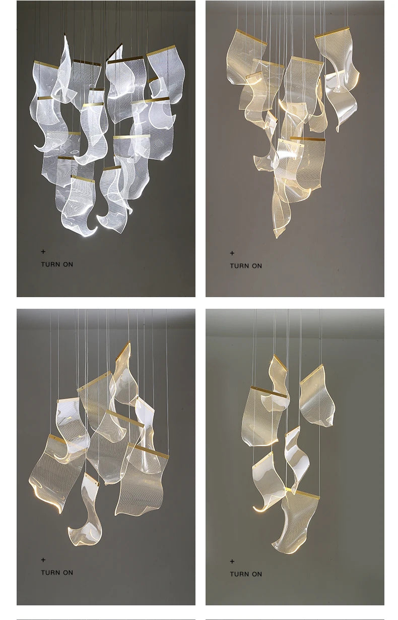 Rinkle Suspended Lights Modern Guide stairwell Chandelier