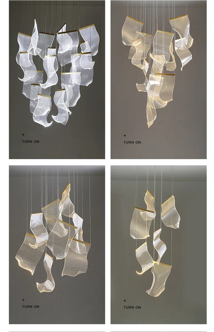 Rinkle Suspended Lights Modern Guide stairwell Chandelier