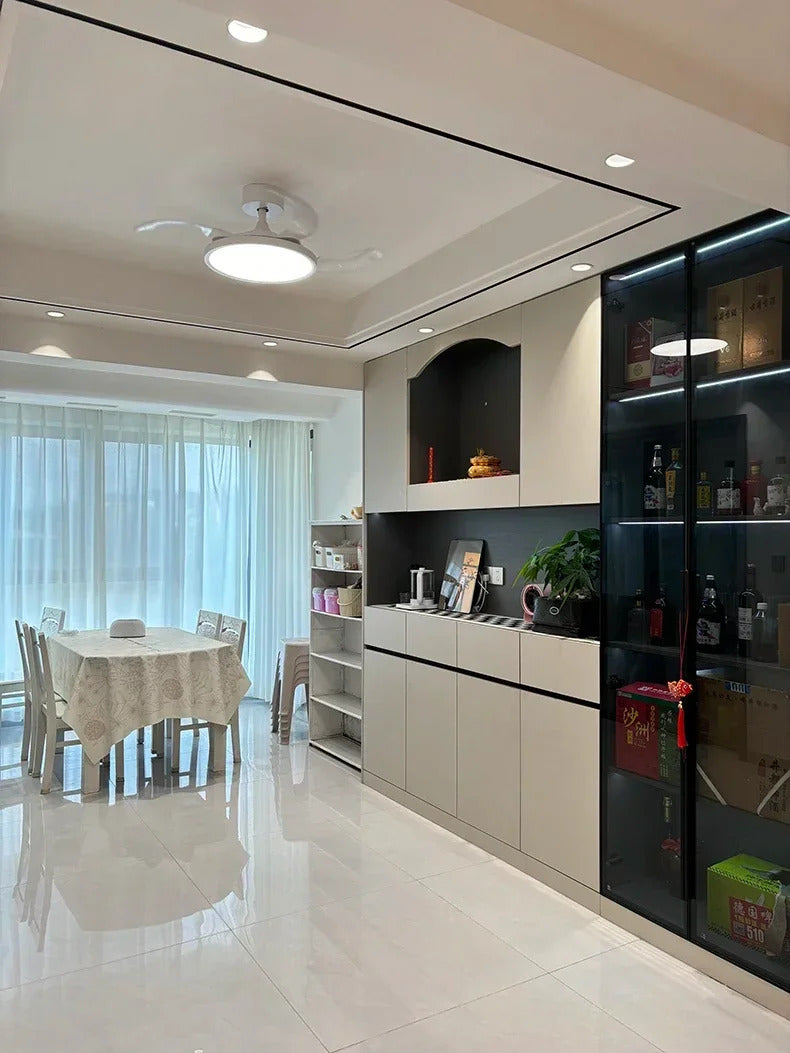 Ceiling Fan With Light Modern Remote Smart Invisible Ceiling Fan Bedroom Lamp