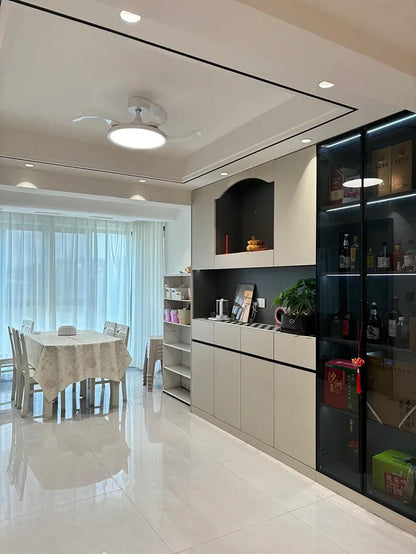 Ceiling Fan With Light Modern Remote Smart Invisible Ceiling Fan Bedroom Lamp