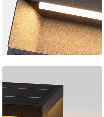 Modern Simple Solar Pillar Light High Quality Outdoor Waterproof Gate Pillar Yard Wall Light