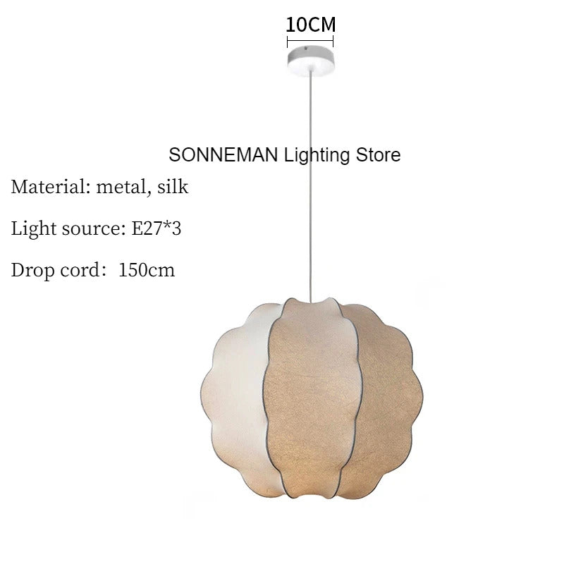 Japan Silk Pendant Light Nordic Creative Silk Chandelier