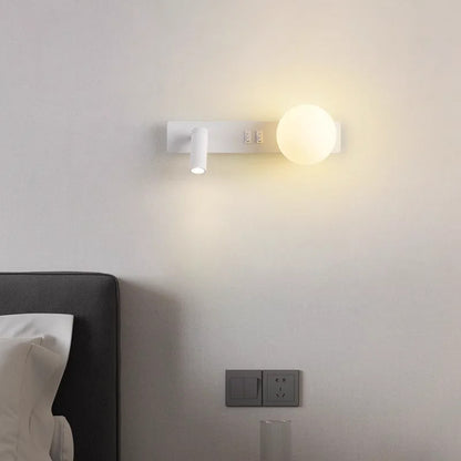 Nordic minimalist bedside wall light Modern moon with spotlights Adjustable wall lamps