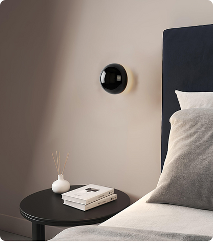 Minimalist Plated Silver Luxurious Wall Lamp Modern Simple Circular Lunar Eclipse sconce