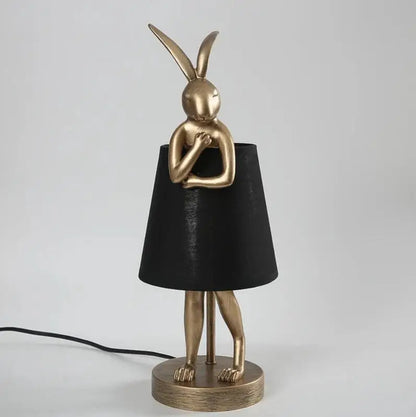 Nordic LED rabbit table lamp Designer resin rabbit desk lamp for study bedroom children's room reading led light bedside lamp