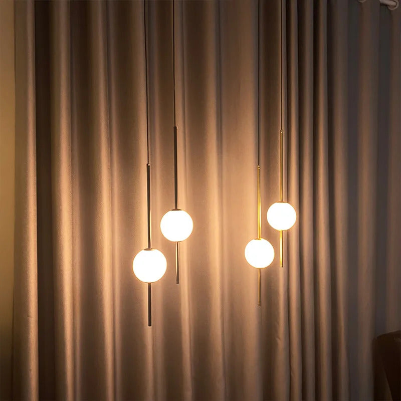 Nordic Simple Glass Ball Pendant Lights Dining Room Bedroom Decor Hanging Lamp