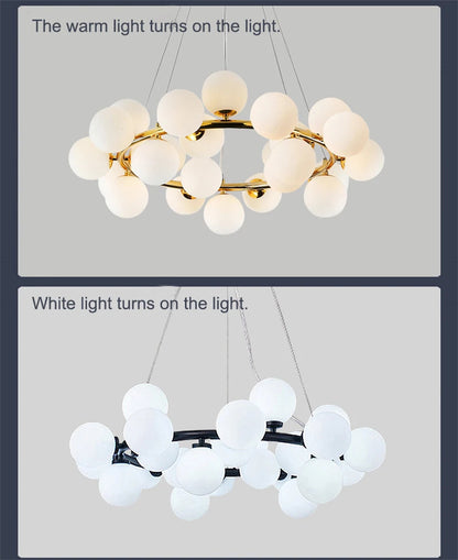 Nordic Round chandelier Glass Ball Chandeliers Living room ring scandinavian lamp fixtures