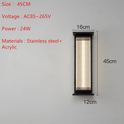 Modern outdoor wall light Waterproof IP65 Solar energy LED wall lamp Entrance sconce