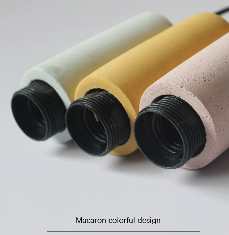 Industrial Concrete Pendant Light Home Decoration Chandelier Fixture Iron Shade Cement Hanging Lamp