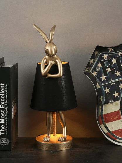 Nordic LED rabbit table lamp Designer resin rabbit desk lamp for study bedroom children's room reading led light bedside lamp