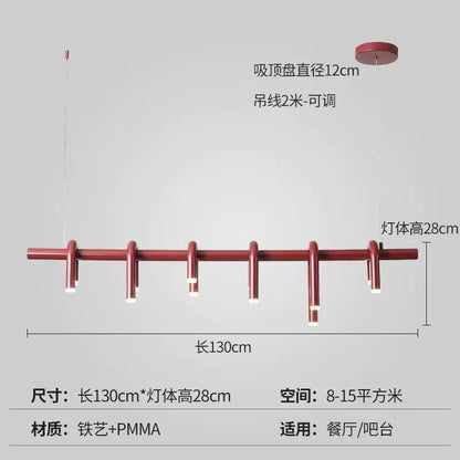 Nordic U-shaped Pendant lamp water pipe long strip Chandelier