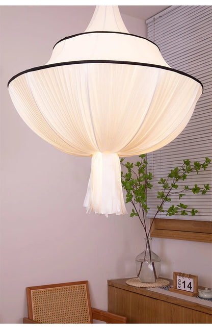 Vintage Cloth Pendant Light French Medieval Pendant Lamp