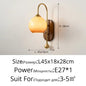 French Lomin Retro Wall Lamp Luxury vintage Glass wooden Wall Light sconce