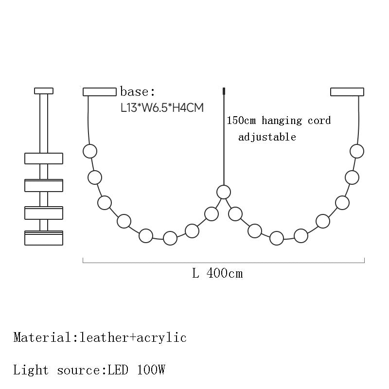 Nordic Leather Chandelier Designer Lighting