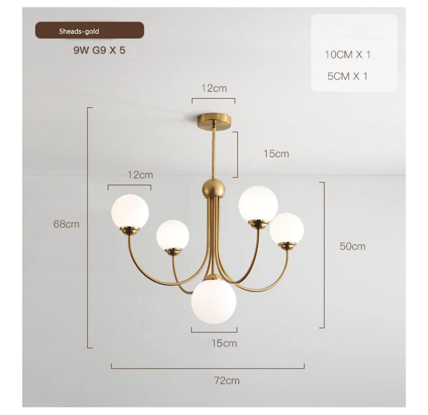 Nordic glass Pendant lamp French Gold chandelier
