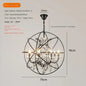 Retro Wrought Iron Chandelier Rustic Orb Vintage Crystal Bird Cage pendant lamps