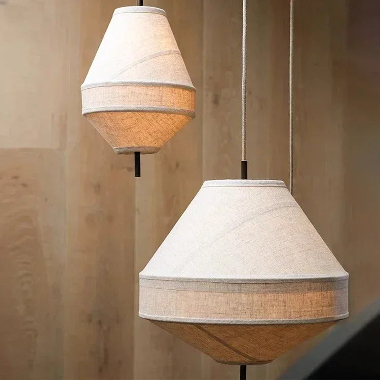 Wabi Sabi Fabric Pendant Light Nordic White Cloth Chandelier