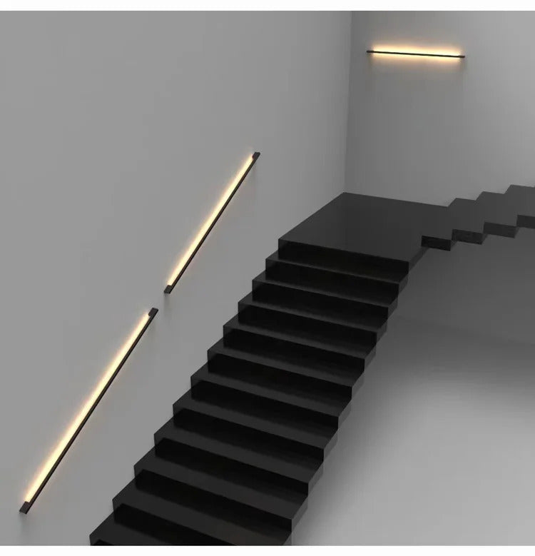 Modern Black Long Strip Wall Lamp Outdoor waterproof Corridor staircase wall light