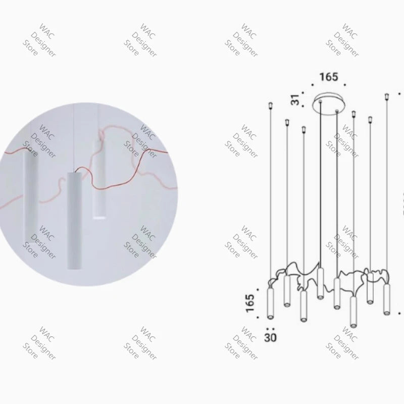 Simbiosi Suspension pendant Lamp Italian Combination spot Light