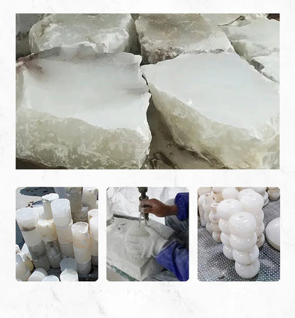 Hot selling high-end living room main light, round all copper leather pendant light, Spanish marble pendant light