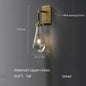 Luxury All Copper LED Pendant Light Modern Water drop Glass chandelier