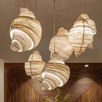 Japanese Staircase Pendant Lamp Creative Personality Art Croissant LED Chandelier