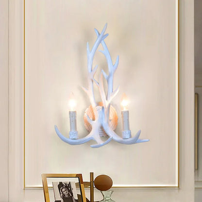 Rustic chandelier industrial wind lamps restaurant Internet cafe decoration antler lamp