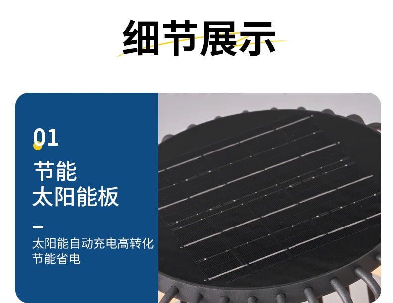 Outdoor wall column head lamps Waterproof solar floor lights  Pillar Wall lighting LED