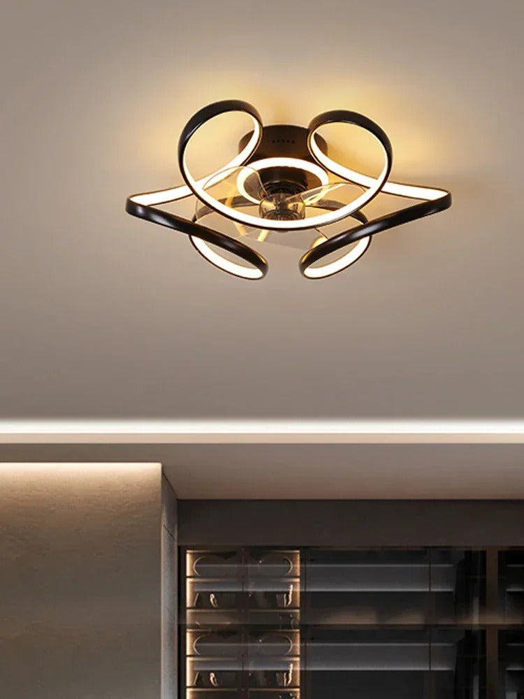 Nordic Intelligent Fan Light Color Dimming and Silent Remote Control Bedroom Lighting