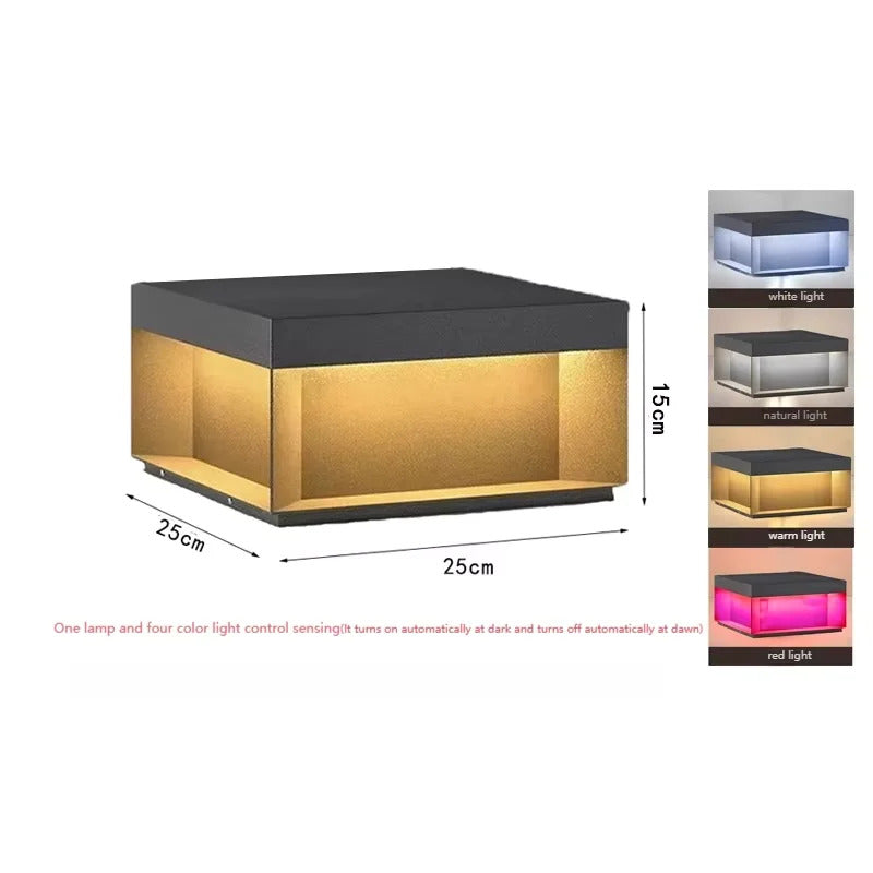 Modern Simple Solar Pillar Light High Quality Outdoor Waterproof Gate Pillar Yard Wall Light