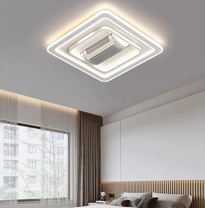 Invisible leafless LED ceiling fan light bedroom hotel remote control hanging lamp