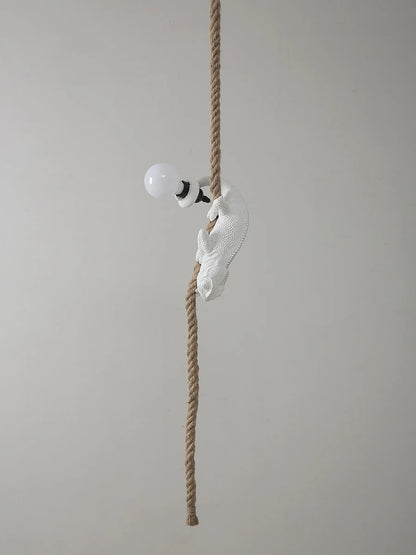Resin chameleon pendant light Retro Hemp Rope Monkey Pendant Lamp