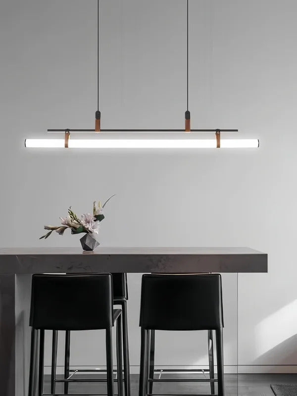 Nordic Minimalist Dining room Study Room Office Desk lighting Coffee Table Kitchen island Long Strip LED Ceiling Pendant Lamp