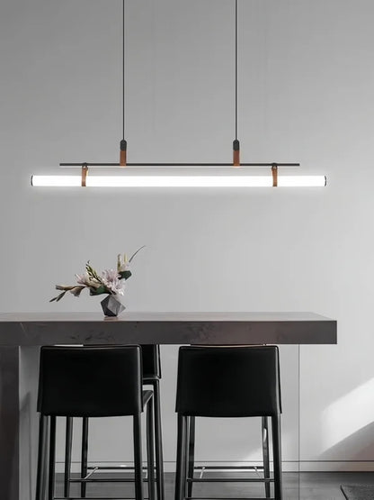 Nordic Minimalist Dining room Study Room Office Desk lighting Coffee Table Kitchen island Long Strip LED Ceiling Pendant Lamp