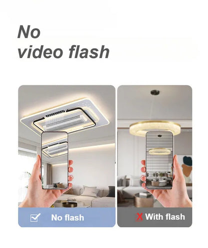 Invisible Bladeless Ceiling Fan LED Remote Control Living Room Dimmable Bladeless Fan Lamp