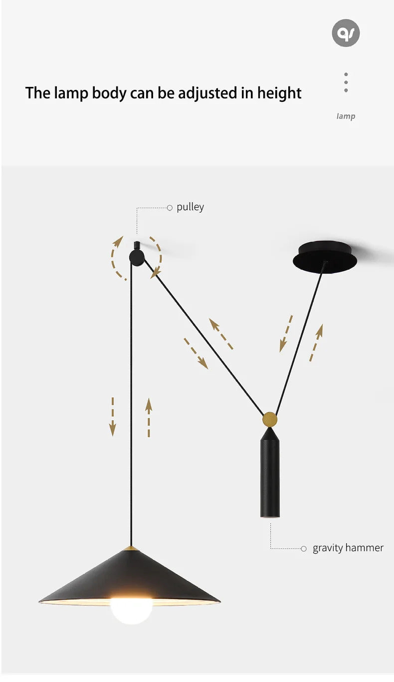 Modern minimalist Linear pendant light Nordic Industrial hanging light