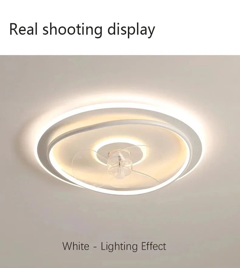 Modern LED Ceiling Fan Light Remote Dimming 6 Levels Silent Living Room lighting