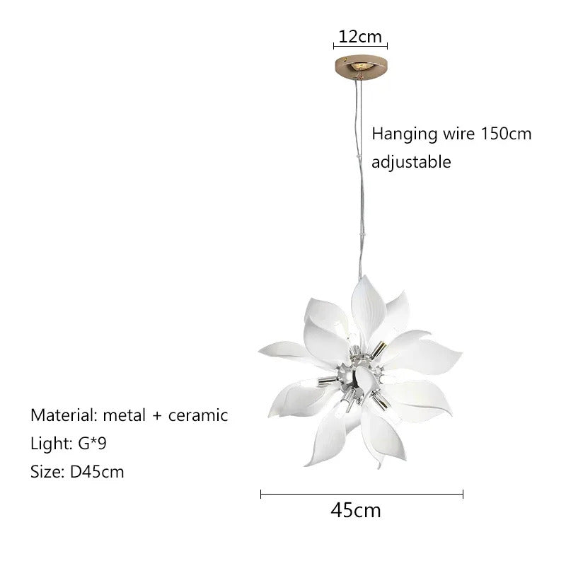 Nordic Petal chandelier Luxury Ceramic Pendant Lamp