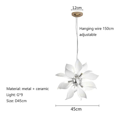 Nordic Petal chandelier Luxury Ceramic Pendant Lamp