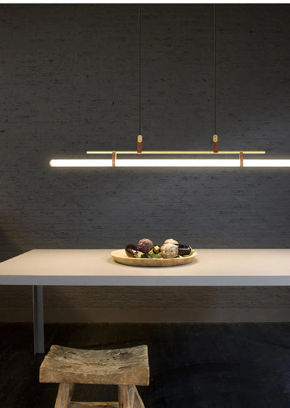 Nordic Minimalist Dining room Study Room Office Desk lighting Coffee Table Kitchen island Long Strip LED Ceiling Pendant Lamp