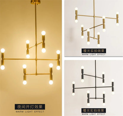 Atomium Chandeliers Post-modern Iron Art Creative Bamboo branching bubbles foyer chandelier