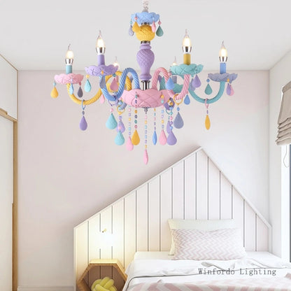 European Children rainbow chandelier Bedroom Princess room kawaii light