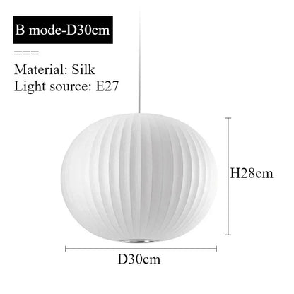 Japanese pendant light white design minimalist lamp Silk Cloth Light Clothing nelson lamp Shop Cloth loft lantern pendant lamp