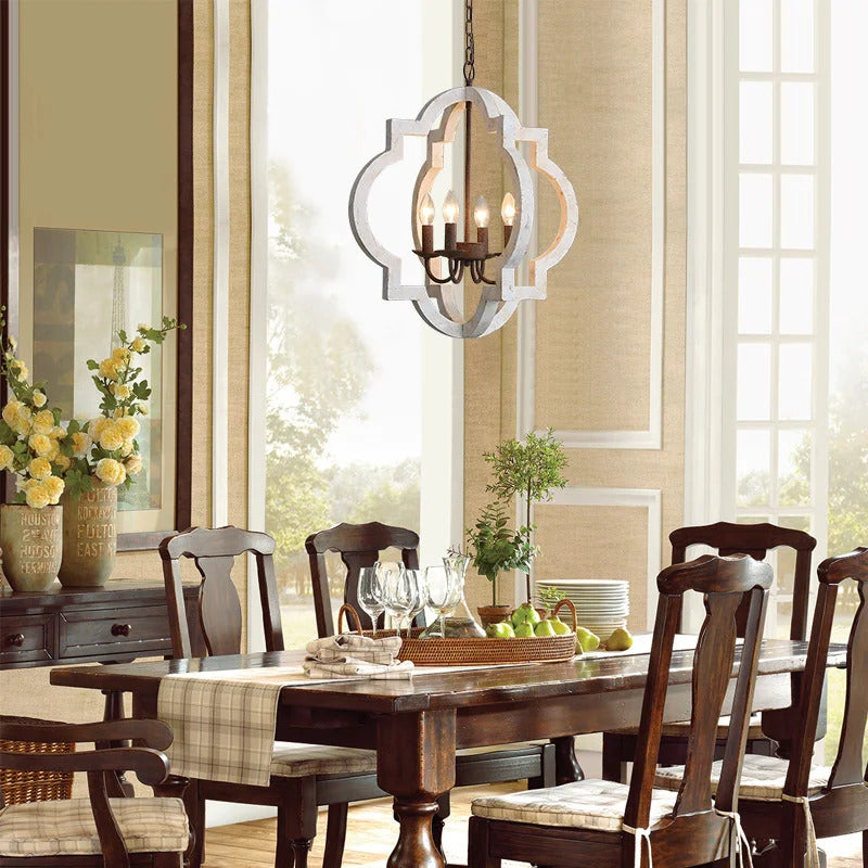 American Vintage Wrought Iron Gold Chandelier Nordic Design Living Room Pendant Lamp